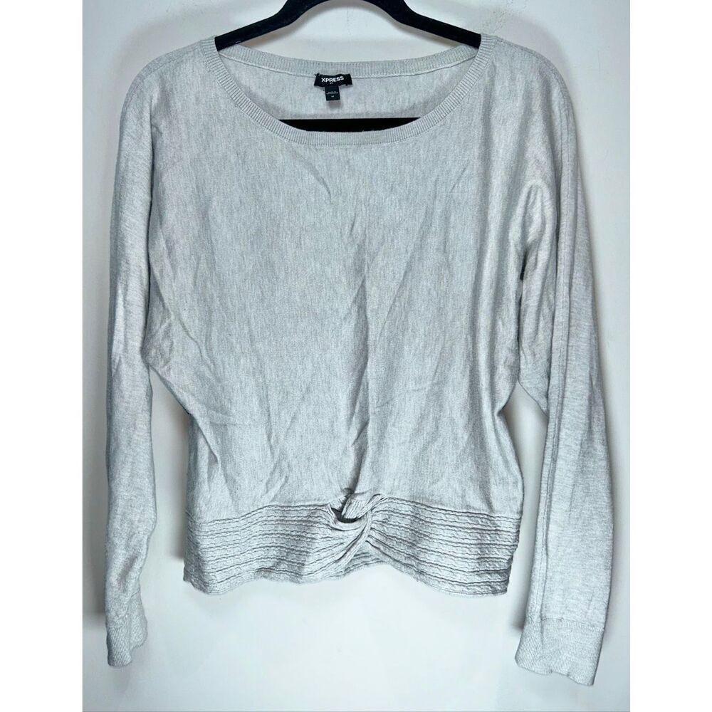 Express gray knotted sweater size medium
